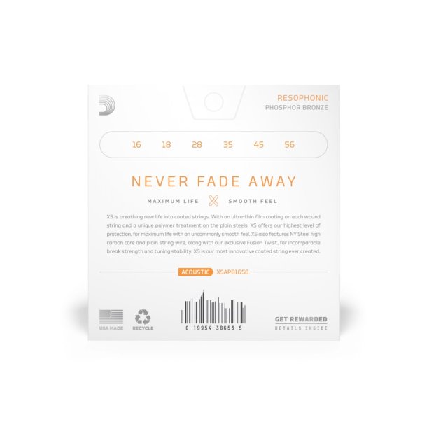 D'Addario XSAPB1656, Strenges�t Resophonic XS Phos.Bronze 016-056